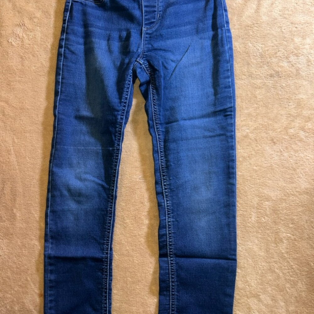 Jordache Girls 10 Skinny Dark Blue‎ Denim Stretch Pull Up Ankle Leggings